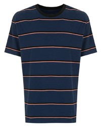 dunkelblaues horizontal gestreiftes T-Shirt mit einem Rundhalsausschnitt von OSKLEN