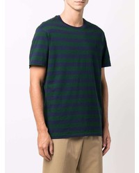 dunkelblaues horizontal gestreiftes T-Shirt mit einem Rundhalsausschnitt von Polo Ralph Lauren