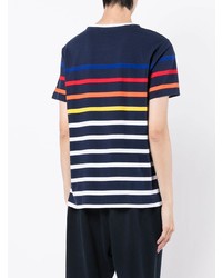 dunkelblaues horizontal gestreiftes T-Shirt mit einem Rundhalsausschnitt von Polo Ralph Lauren