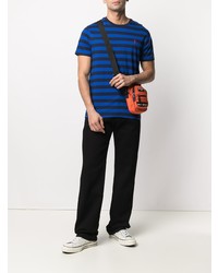 dunkelblaues horizontal gestreiftes T-Shirt mit einem Rundhalsausschnitt von Polo Ralph Lauren