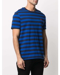 dunkelblaues horizontal gestreiftes T-Shirt mit einem Rundhalsausschnitt von Polo Ralph Lauren