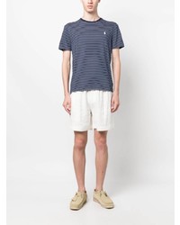 dunkelblaues horizontal gestreiftes T-Shirt mit einem Rundhalsausschnitt von Polo Ralph Lauren