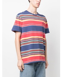 dunkelblaues horizontal gestreiftes T-Shirt mit einem Rundhalsausschnitt von Polo Ralph Lauren
