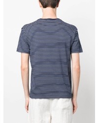 dunkelblaues horizontal gestreiftes T-Shirt mit einem Rundhalsausschnitt von Polo Ralph Lauren