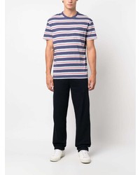 dunkelblaues horizontal gestreiftes T-Shirt mit einem Rundhalsausschnitt von Polo Ralph Lauren