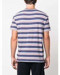 dunkelblaues horizontal gestreiftes T-Shirt mit einem Rundhalsausschnitt von Polo Ralph Lauren