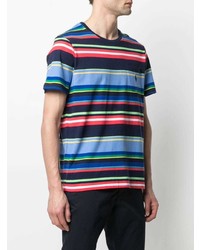 dunkelblaues horizontal gestreiftes T-Shirt mit einem Rundhalsausschnitt von Polo Ralph Lauren