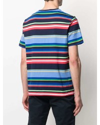 dunkelblaues horizontal gestreiftes T-Shirt mit einem Rundhalsausschnitt von Polo Ralph Lauren