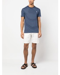 dunkelblaues horizontal gestreiftes T-Shirt mit einem Rundhalsausschnitt von Polo Ralph Lauren