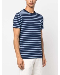 dunkelblaues horizontal gestreiftes T-Shirt mit einem Rundhalsausschnitt von Polo Ralph Lauren