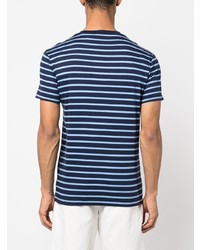 dunkelblaues horizontal gestreiftes T-Shirt mit einem Rundhalsausschnitt von Polo Ralph Lauren