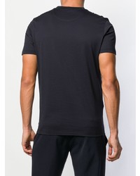 dunkelblaues horizontal gestreiftes T-Shirt mit einem Rundhalsausschnitt von Fendi