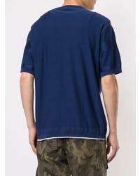 dunkelblaues horizontal gestreiftes T-Shirt mit einem Rundhalsausschnitt von TOMORROWLAND