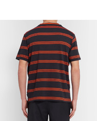 dunkelblaues horizontal gestreiftes T-shirt von Paul Smith