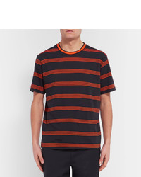 dunkelblaues horizontal gestreiftes T-shirt von Paul Smith