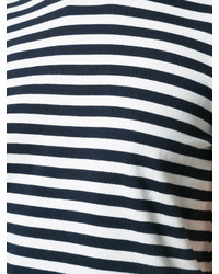 dunkelblaues horizontal gestreiftes T-shirt von RE/DONE