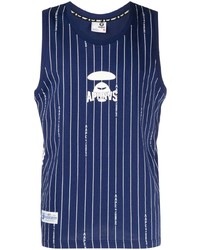 dunkelblaues horizontal gestreiftes Trägershirt von AAPE BY A BATHING APE