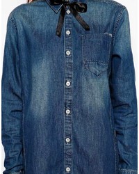 dunkelblaues Jeans Freizeitkleid von G Star