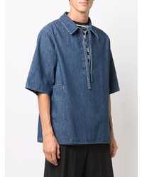 dunkelblaues Jeans Kurzarmhemd von Valentino