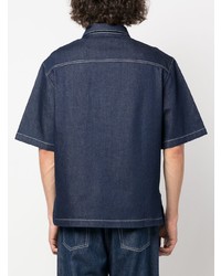 dunkelblaues Jeans Kurzarmhemd von Sandro