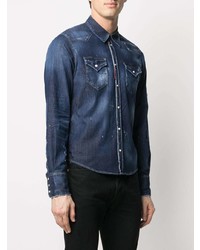 dunkelblaues Jeanshemd von DSQUARED2