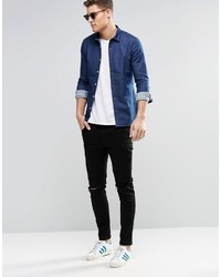 dunkelblaues Jeanshemd von Asos