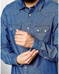 dunkelblaues Jeanshemd von Asos