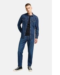 dunkelblaues Jeanshemd von Lee