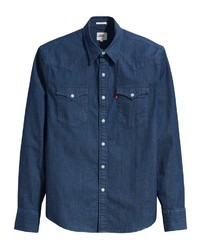 dunkelblaues Jeanshemd von Levi's