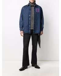 dunkelblaues Jeanshemd von Raf Simons