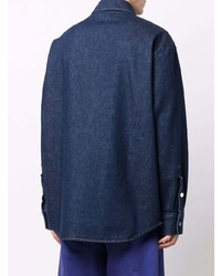 dunkelblaues Jeanshemd von Raf Simons