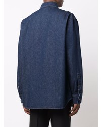 dunkelblaues Jeanshemd von Raf Simons