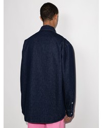 dunkelblaues Jeanshemd von Raf Simons