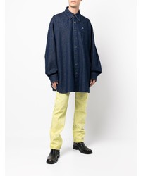 dunkelblaues Jeanshemd von Raf Simons