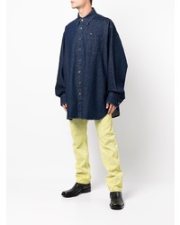 dunkelblaues Jeanshemd von Raf Simons