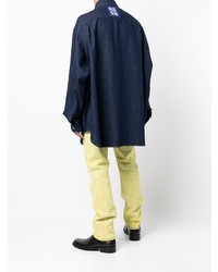 dunkelblaues Jeanshemd von Raf Simons