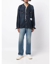 dunkelblaues Jeanshemd von Maison Mihara Yasuhiro