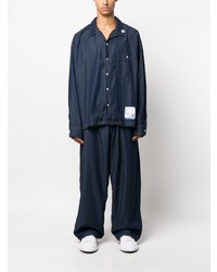 dunkelblaues Jeanshemd von Maison Mihara Yasuhiro
