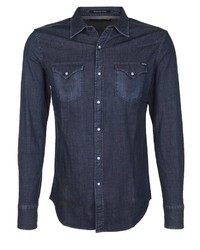 dunkelblaues Jeanshemd von Replay