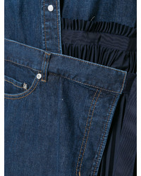 dunkelblaues Jeansshirtkleid von Sacai