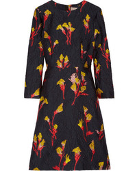 dunkelblaues Kleid mit Blumenmuster von Jason Wu