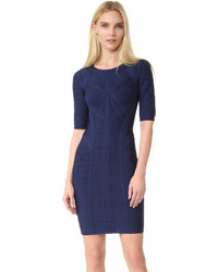 dunkelblaues Kleid von Herve Leger