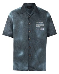 dunkelblaues Mit Batikmuster Kurzarmhemd von Mauna Kea