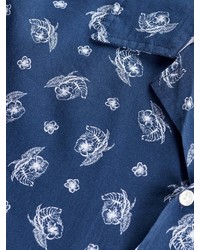 dunkelblaues Kurzarmhemd mit Blumenmuster von Jack & Jones