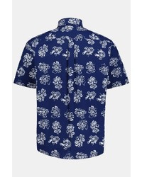 dunkelblaues Kurzarmhemd mit Blumenmuster von JP1880