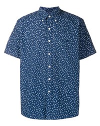 dunkelblaues Kurzarmhemd mit Blumenmuster von Polo Ralph Lauren