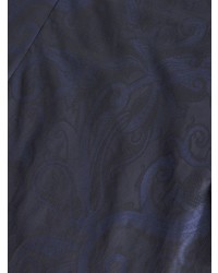 dunkelblaues Kurzarmhemd mit Paisley-Muster von Etro