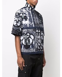 dunkelblaues Kurzarmhemd mit Paisley-Muster von Givenchy