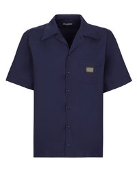 dunkelblaues Kurzarmhemd von Dolce & Gabbana