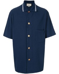 dunkelblaues Kurzarmhemd von Gucci